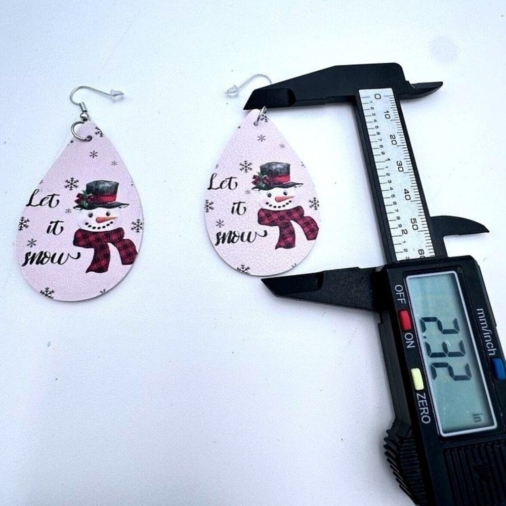 Snowman Earrings Let It Snow Holiday Christmas Dangle Drop Earrings Homemade - Picture 3 of 5